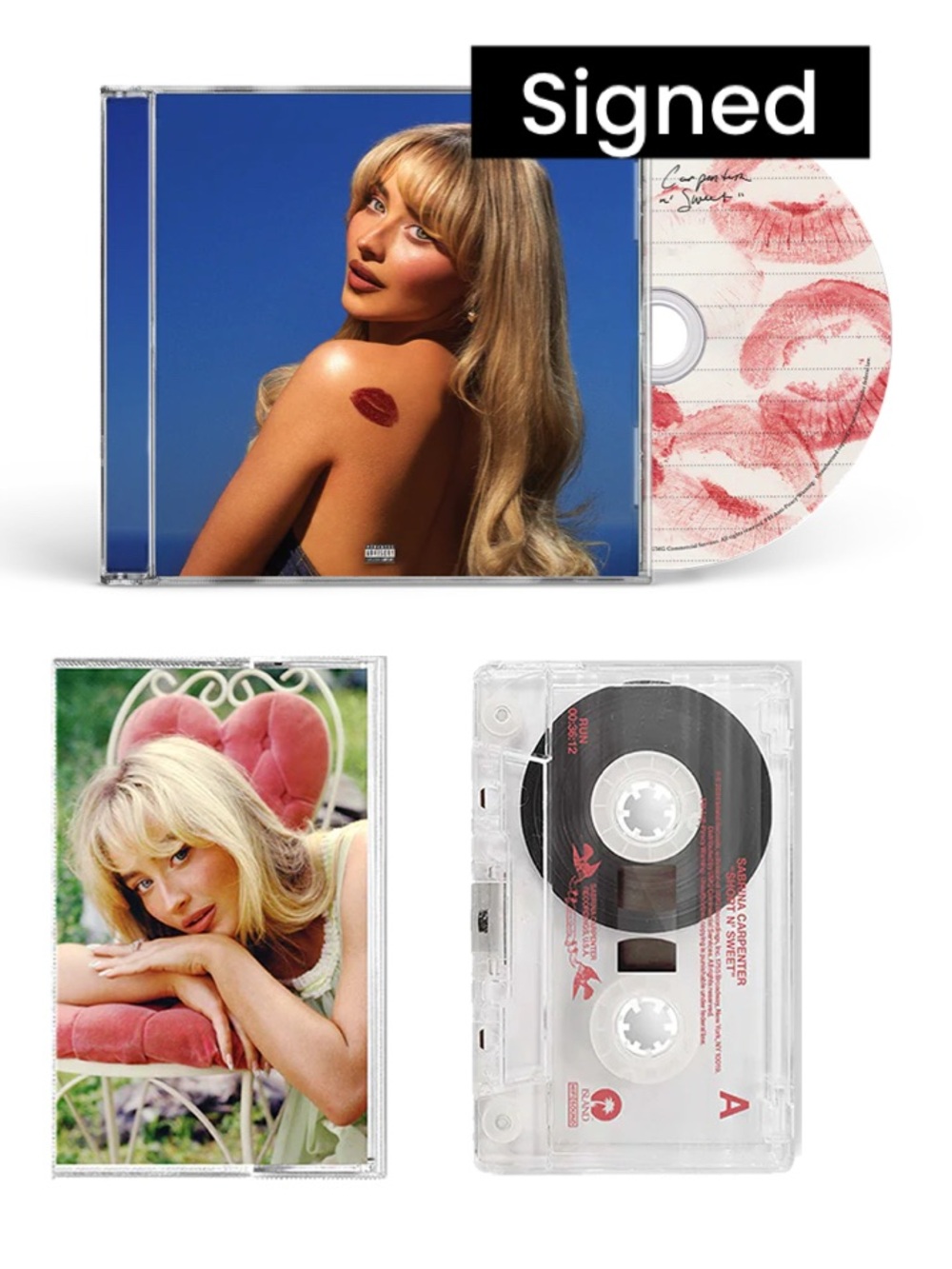 SEALED! Sabrina Carpenter Short n’ Sweet Signed CD and Alt Cover Cassette
